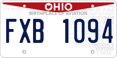 OH license plate FXB1094
