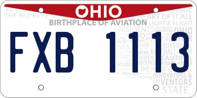OH license plate FXB1113