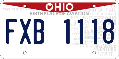 OH license plate FXB1118