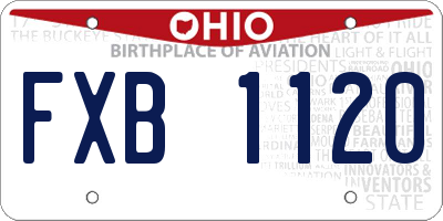 OH license plate FXB1120