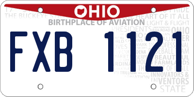 OH license plate FXB1121