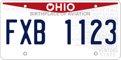 OH license plate FXB1123