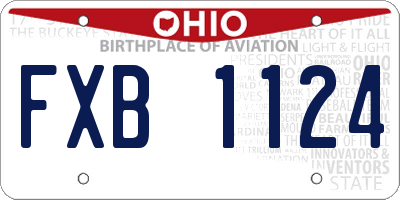 OH license plate FXB1124