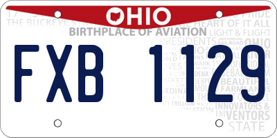 OH license plate FXB1129