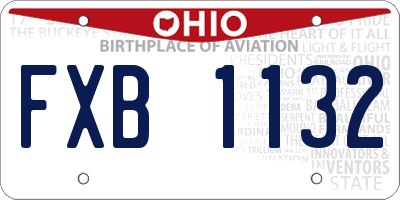 OH license plate FXB1132