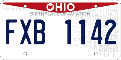 OH license plate FXB1142