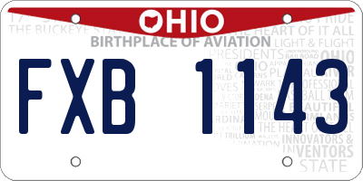 OH license plate FXB1143