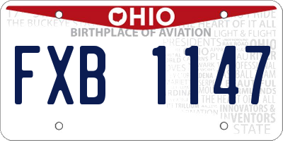 OH license plate FXB1147