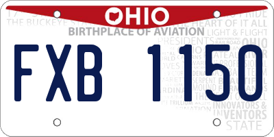 OH license plate FXB1150