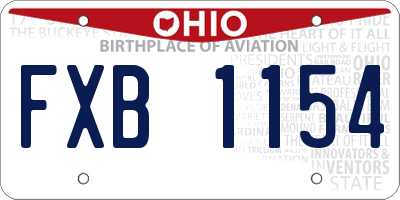 OH license plate FXB1154
