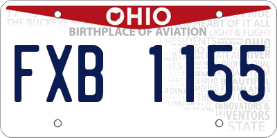 OH license plate FXB1155