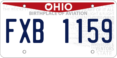 OH license plate FXB1159