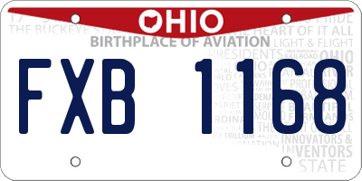 OH license plate FXB1168