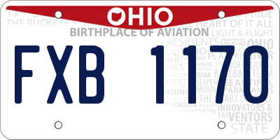 OH license plate FXB1170