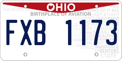 OH license plate FXB1173