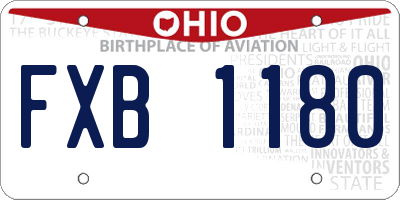 OH license plate FXB1180