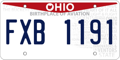 OH license plate FXB1191