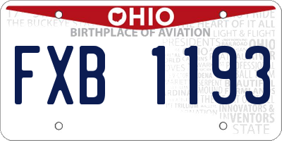 OH license plate FXB1193