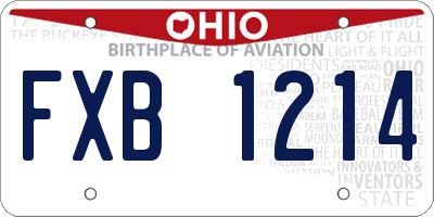 OH license plate FXB1214