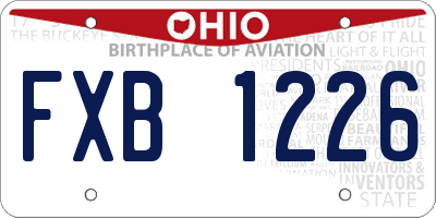 OH license plate FXB1226