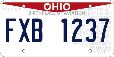 OH license plate FXB1237