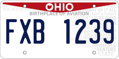 OH license plate FXB1239