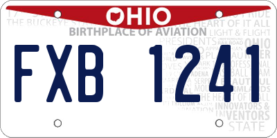 OH license plate FXB1241