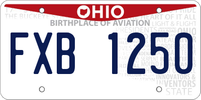 OH license plate FXB1250