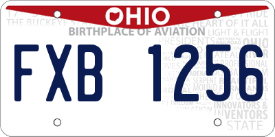 OH license plate FXB1256