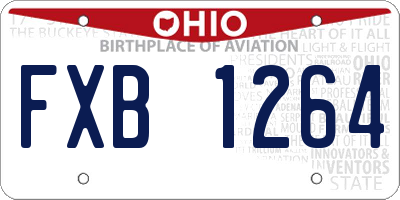 OH license plate FXB1264