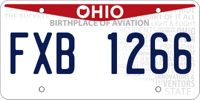 OH license plate FXB1266