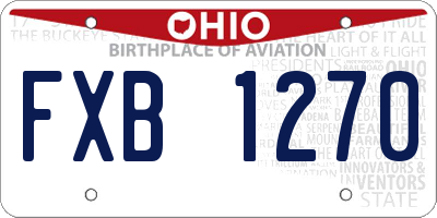 OH license plate FXB1270