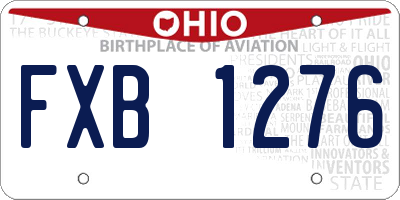 OH license plate FXB1276