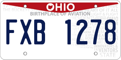 OH license plate FXB1278
