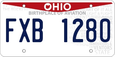 OH license plate FXB1280