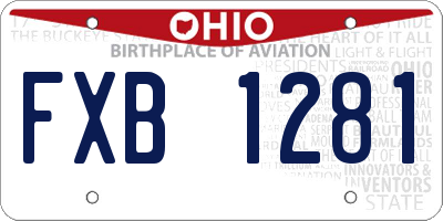 OH license plate FXB1281