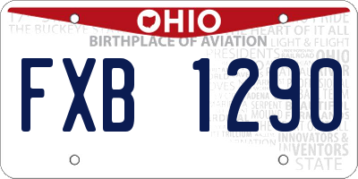 OH license plate FXB1290