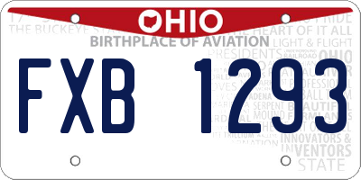 OH license plate FXB1293