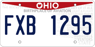 OH license plate FXB1295