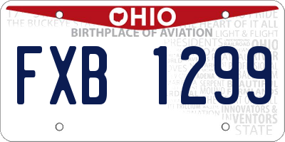 OH license plate FXB1299