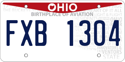 OH license plate FXB1304