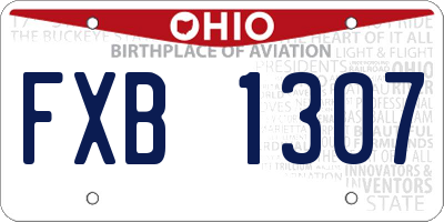 OH license plate FXB1307