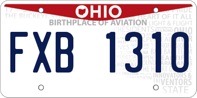 OH license plate FXB1310