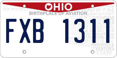 OH license plate FXB1311
