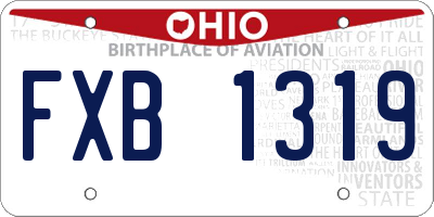 OH license plate FXB1319