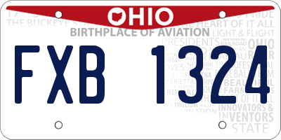 OH license plate FXB1324