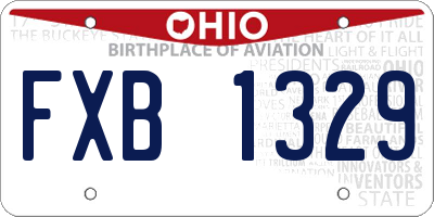 OH license plate FXB1329