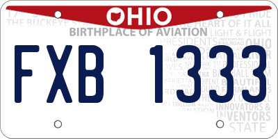 OH license plate FXB1333