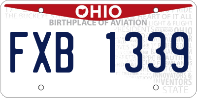 OH license plate FXB1339