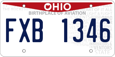 OH license plate FXB1346